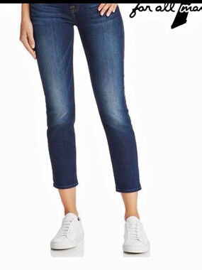 for all mankind Kimmie Crop Cropped Jeans Blue Waist 27